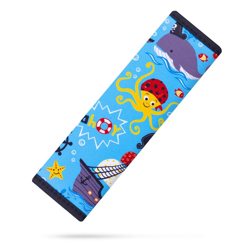 YR Seat Belt Cover for Kids, Soft Comfort Seat Belt Cushion for Children, Cute Cartoon Pattern Car Seat Belt Pads Cover for Girls and Boys, 1 Pack, Pirate - Image 1